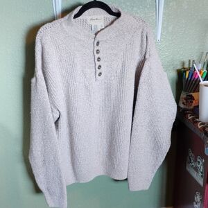 Eddie Bauer Men's Light Gray Crewneck Sweater